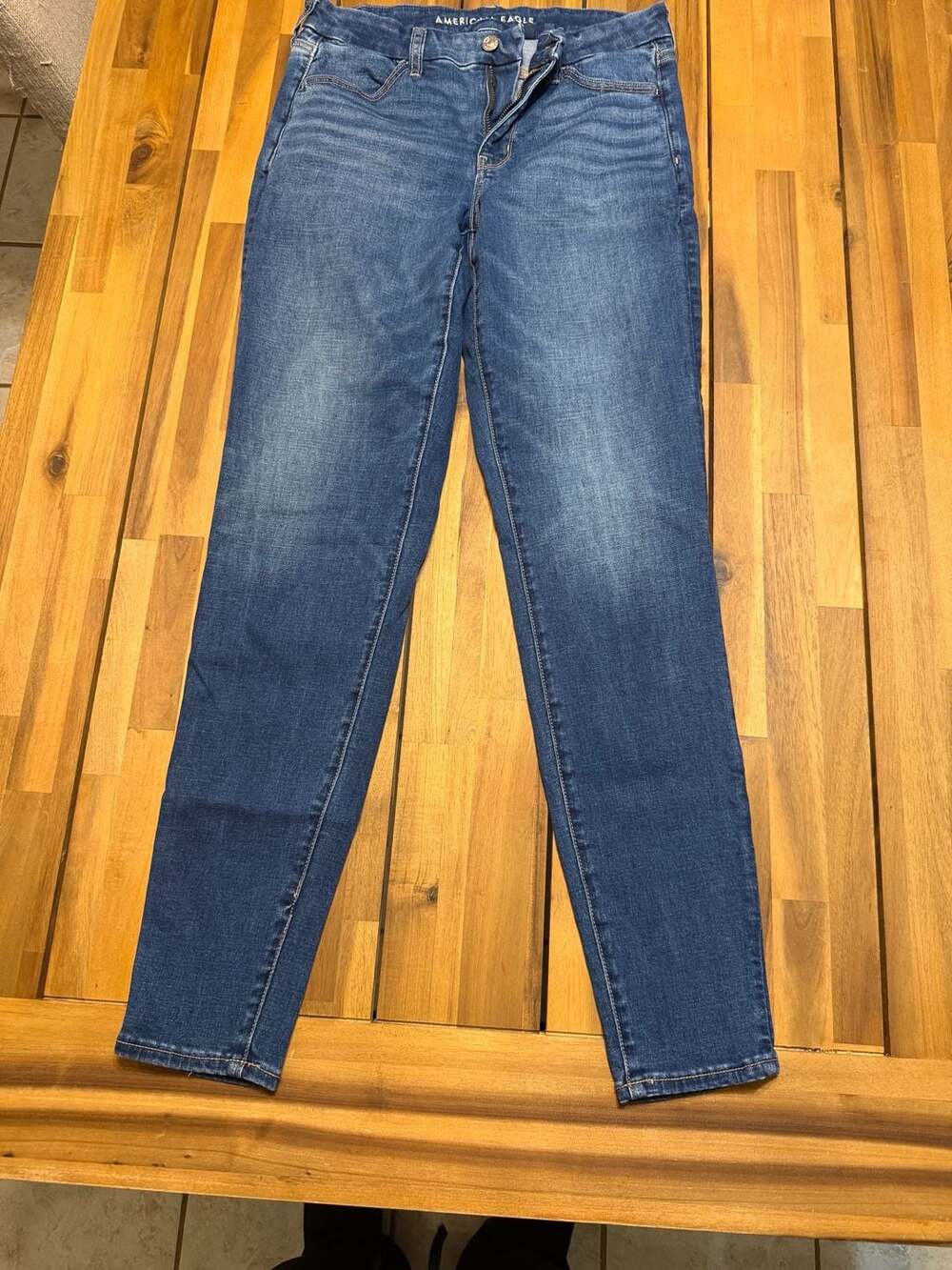 American Eagle Curvy High-Rise Jegging Size 8 Long Blue Stretch Denim Jeans